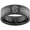 9mm Black Pipe Tungsten Carbide Shadow Run Dragon Celtic Design Ring.