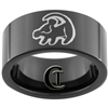 9mm Black Pipe Tungsten Carbide Lion King Simba Design