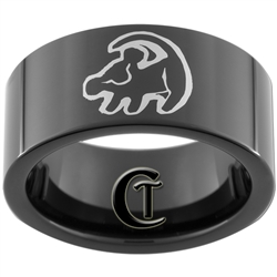 9mm Black Pipe Tungsten Carbide Lion King Simba Design