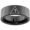 9mm Black Pipe Tungsten Carbide Masonic Yod Design