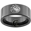 9mm Black Pipe Tungsten Carbide GOT House Targaryen Crest Design