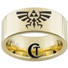 9mm Gold Pipe Tungsten Carbide Legend Of Zelda Design