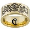 9mm Gold Pipe Tungsten Carbide Doctor Who Ring Design