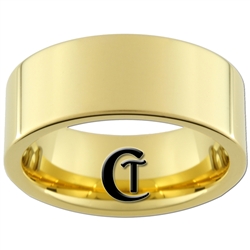 9mm Gold Pipe Tungsten Carbide Ring