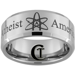 10mm Beveled Tungsten Carbide American Atheist Design