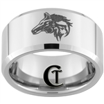 10mm Beveled Tungsten Carbide Wolf Design.