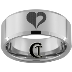 10mm Beveled Tungsten Carbide Custom Heart Design