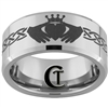 10mm Beveled Tungsten Carbide Claddagh Design