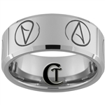 10mm Beveled Tungsten Carbide Atheist Design