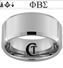 10mm Beveled Tungsten Carbide Masonic & Greek Design