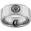 10mm Beveled Tungsten Carbide Army Boy Scouts Ring Design.