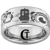 10mm Beveled Tungsten Carbide Doctor Who Tardis & Gallifreyan Design