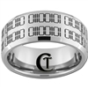 10mm Beveled Tungsten Carbide Binary Code- I LOVE YOU Design