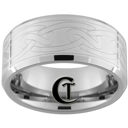 10mm Beveled Tungsten Carbide Celtic Design