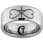 10mm Beveled Tungsten Carbide Infinity Heart Cross Design