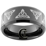 10mm Black Beveled Tungsten Carbide Celtic Triangle Design