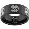 10mm Black Beveled Tungsten Carbide Avengers Design