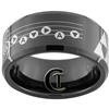 10mm Black Beveled Tungsten Carbide Zelda Song of Time and Triforce Laser Design