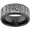 10mm Black Beveled Tungsten Carbide 2017 Salt Lake Comic Con Media Team Ring