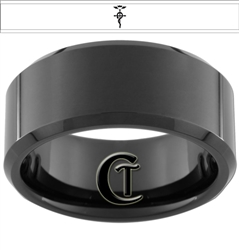 10mm Black Beveled Tungsten Carbide Custom Full-Metal Alchemist Design