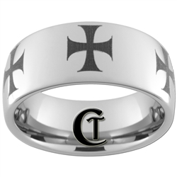 10mm Dome Tungsten Carbide Maltese Cross Design