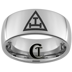 10mm Dome Tungsten Carbide Masonic Design