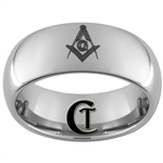 10mm Dome Tungsten Carbide Masonic Design