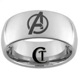 10mm Dome Tungsten Carbide Avengers Design