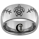 10mm Dome Tungsten Carbide Baseball Turtle Design