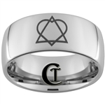 10mm Dome Tungsten Carbide Adoption Symbol Design Ring.