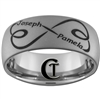 Build Your Own Custom 10mm Dome Tungsten Carbide Diamond Matte Finish Infinity Names Design Ring