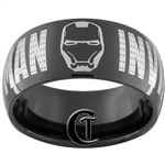 10mm Black Dome Tungsten Iron Man Ring.