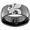 10mm Black Dome Tungsten Carbide Fleur De Lis Design