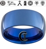 10mm Blue Dome Tungsten Carbide Fandoms Design