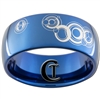 10mm Blue Dome Tungsten Carbide Doctor Who Gallifreyan-I Love You Design