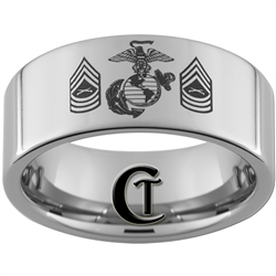 10mm Pipe Tungsten Carbide Marines Master Sergeant Design.