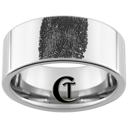 10mm Pipe Tungsten Carbide Fingerprint Design