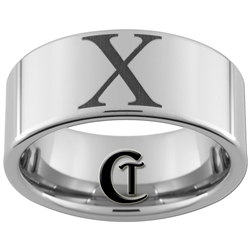 10mm Pipe Tungsten Carbide Roman Numeral X Design