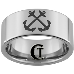 10mm Pipe Tungsten Carbide NAVY Anchor Ring Design.