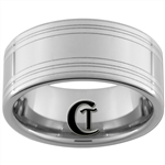 10mm Pipe Tungsten Carbide Lasered Lines Ring Design