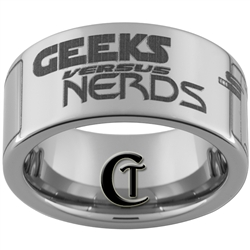 10mm Pipe Tungsten Carbide Custom Geeks Versus Nerds Design