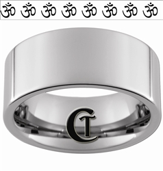 10mm Pipe Tungsten Carbide Polished OM Designed Ring