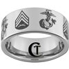 10mm Pipe Tungsten Carbide Multiple Marines Symbol & Sergeant Rank Design.