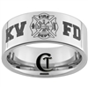 10mm Pipe Tungsten Carbide Firefighter Custom Initials Design