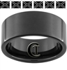 10mm Black Pipe Tungsten Carbide Satin Finish with Six Confederate Flags Design Ring.