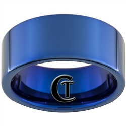 10mm Blue Pipe Tungsten Carbide Ring