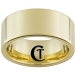10mm Gold Pipe Tungsten Carbide Ring