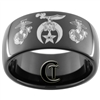 11mm Black Dome Tungsten Carbide Masonic Shriners & Marines Design.