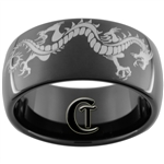 11mm Black Dome Tungsten Carbide Dragon Design