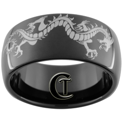 11mm Black Dome Tungsten Carbide Dragon Design